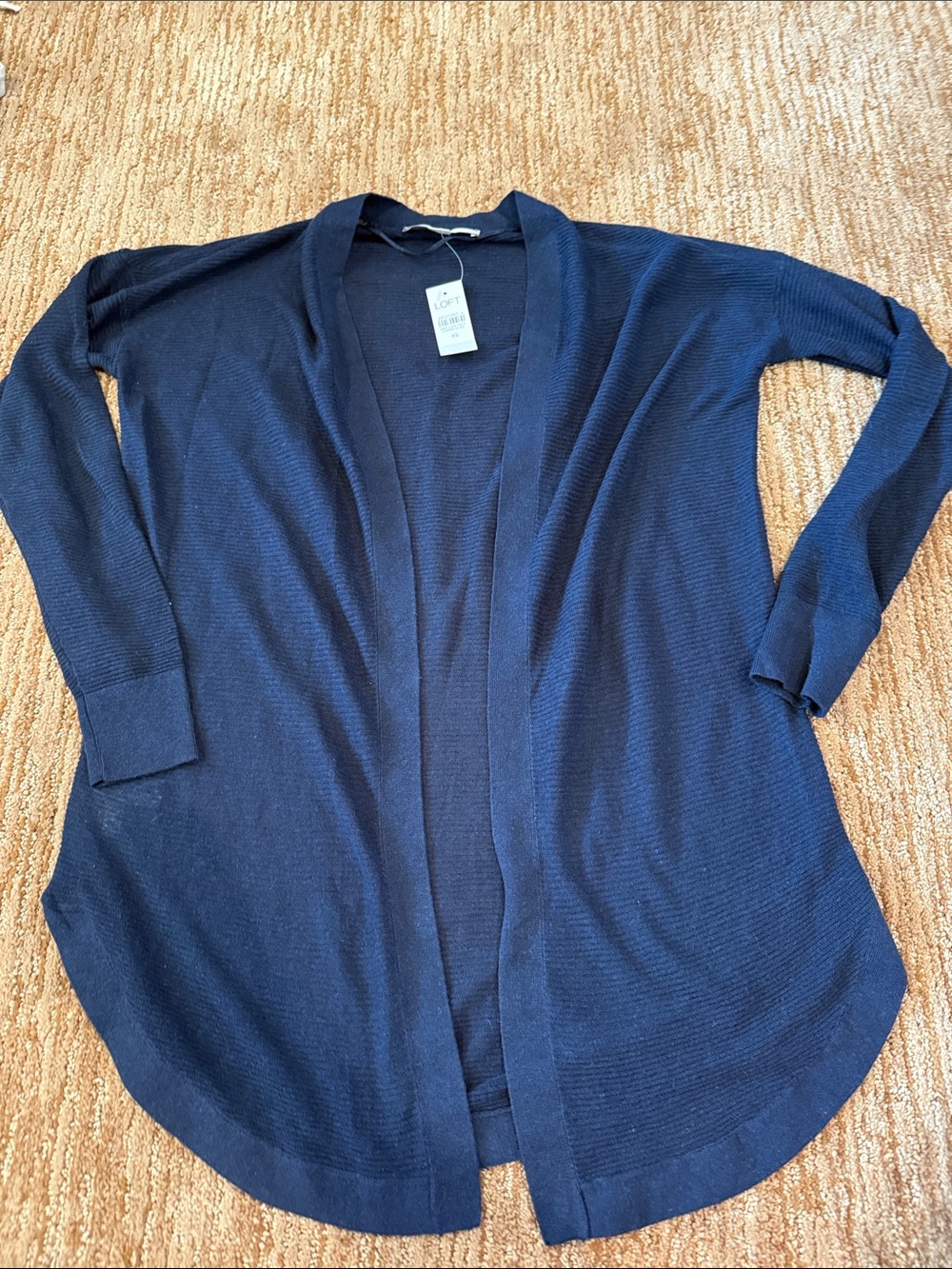 LOFT Navy Open-Front Cardigan Sweater